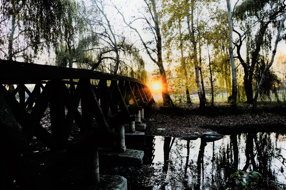 Vekeri-tó az őszi naplementében