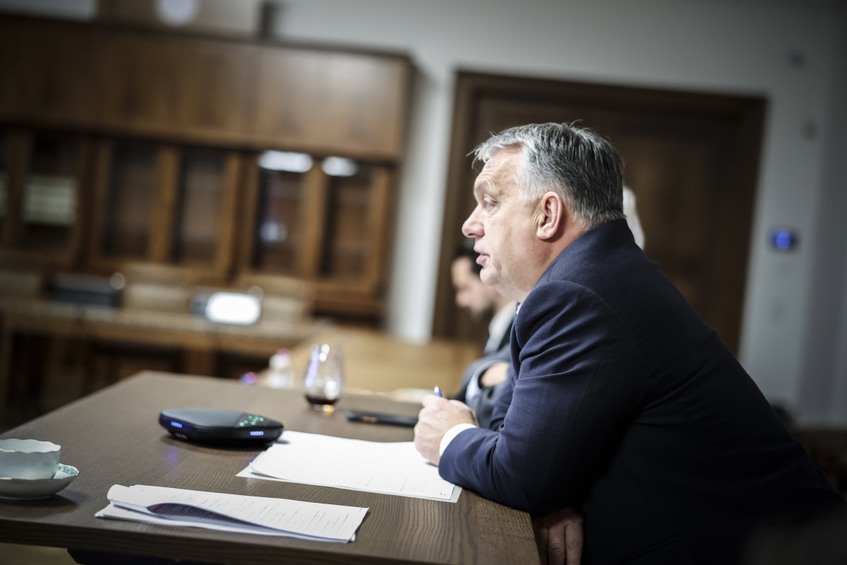 Orbán Viktor videókonferencián a Kereszténydemokrata Internacionálé (CDI) vezetőségi ülésén