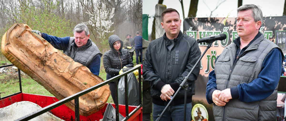 Képviselők is szedték a szemetet a Debrecenhez közeli erdőben