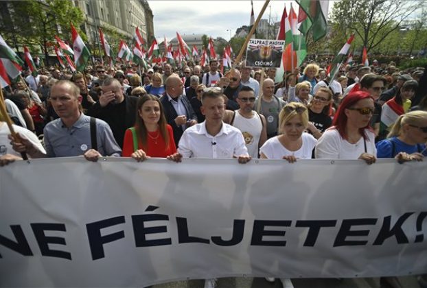 A Magyar Péter által meghirdetett demonstráció Budapesten