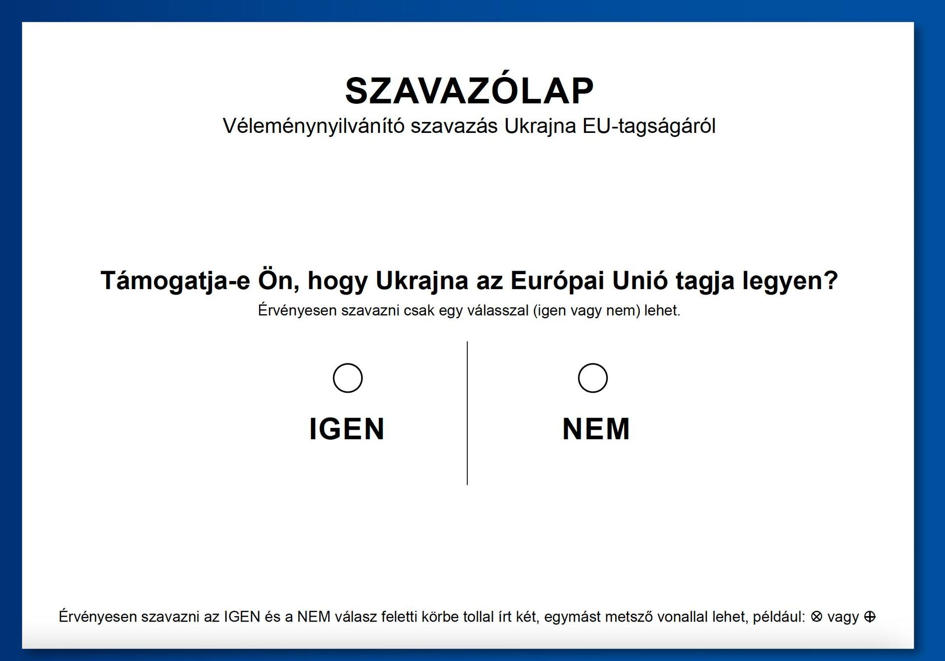 Ukrajna szavazás szavazólapja