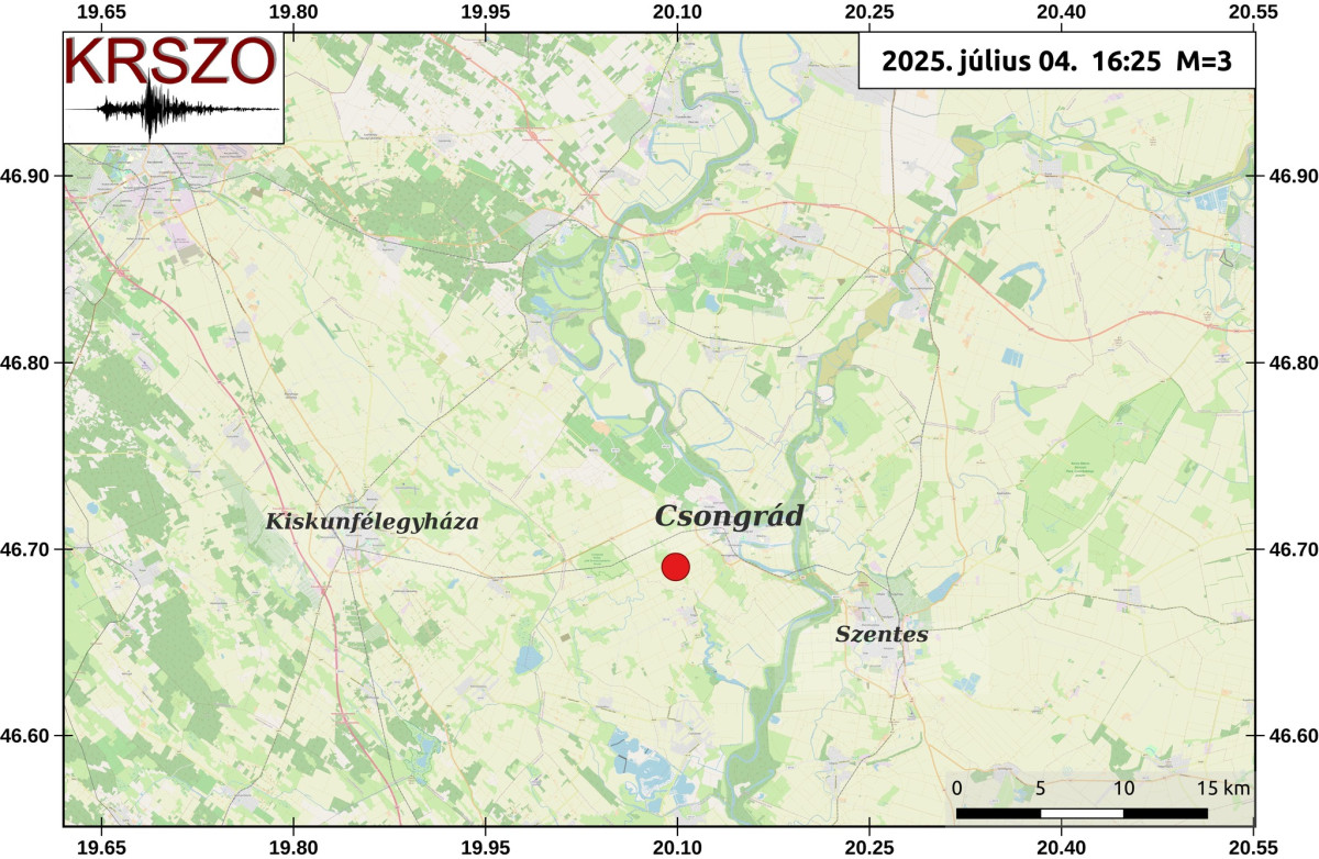 Földrengés Csongrádnál