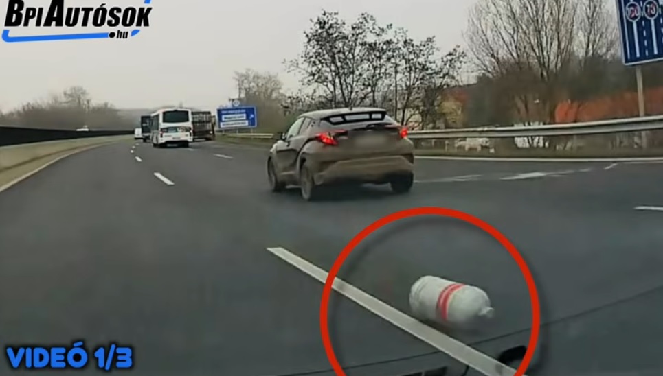 Elszabadult gázpalack keltett riadalmat az M3-ason