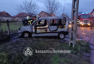 Kigyulladt egy autó Váncsodon