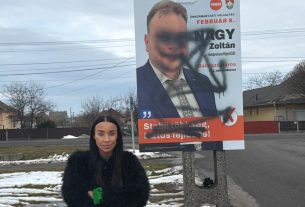 Kicicomázták a fideszes jelölt plakátját Balmazújvárosban