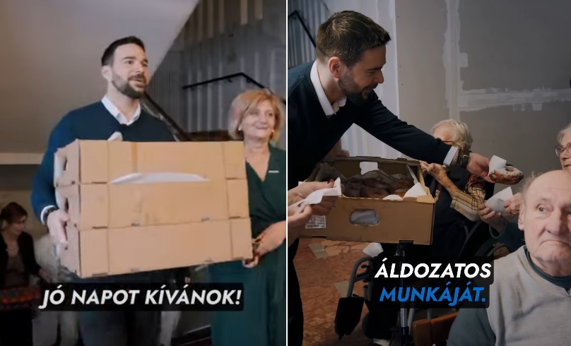 Fánkot osztott Barcsa Lajos egy debreceni idősotthonban