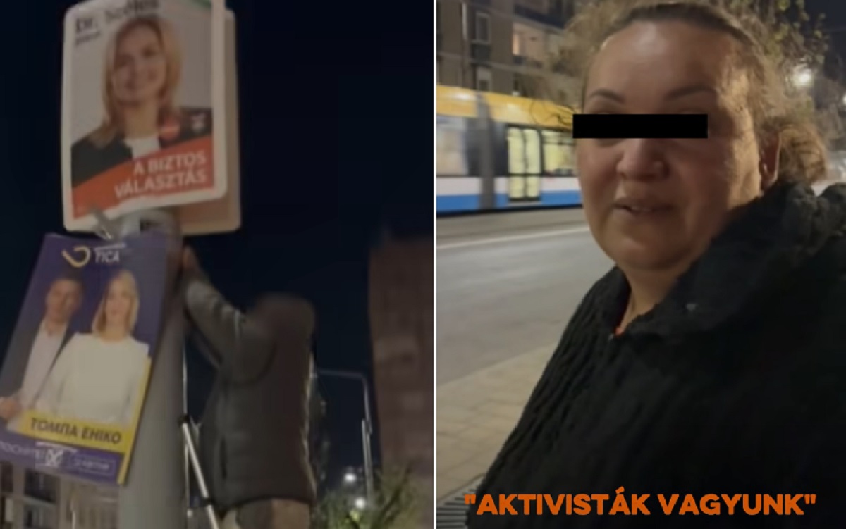 Videó: így érték tetten Debrecenben a lejárató plakátokat kihelyező fideszes aktivistákat