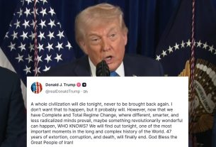 Trump: "Ma éjjel egy egész civilizáció fog kihalni"