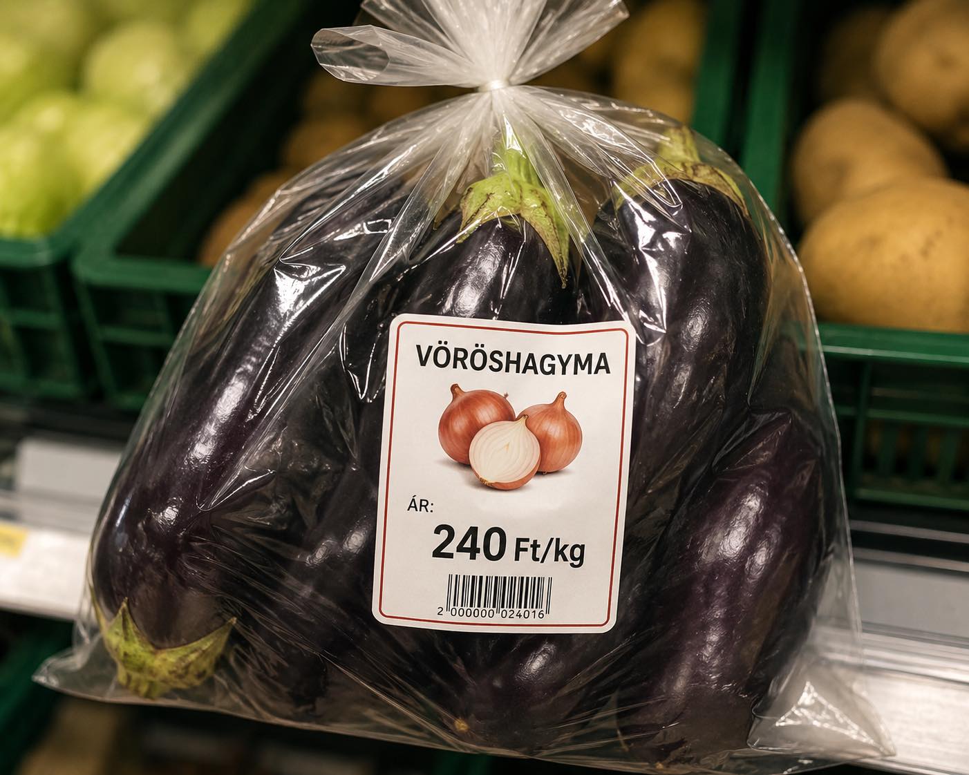 Vöröshagymának álcázta a padlizsánt Debrecenben
