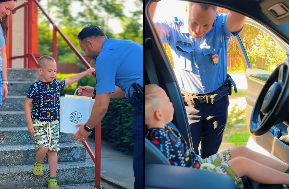 Nagy örömet szereztek a rendőrök egy hajdúsámsoni kisfiúnak