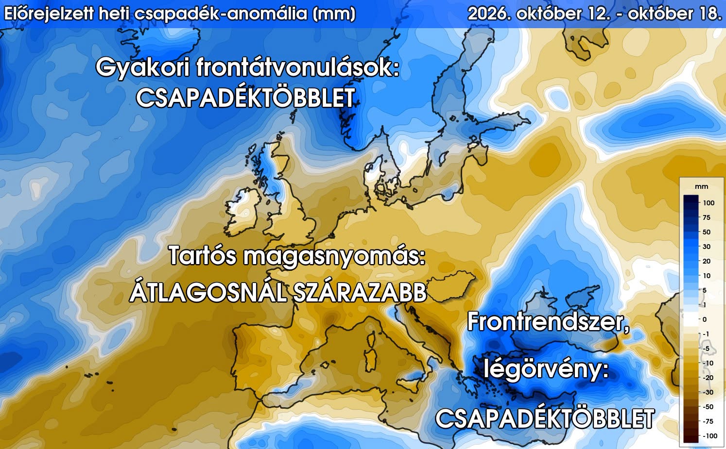 Időjárás-előrejelzés: anticiklon és csapadék
